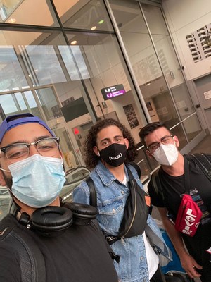 Ali Gilani, Daniel Hassan and Nasser Kirameddine arrive in Lebanon (CNW Group/Islamic Relief Canada)
