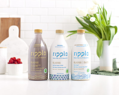 Each serving of Ripple Plant-Based Milk has 8 grams of protein and 50% more calcium than 2% dairy milk.