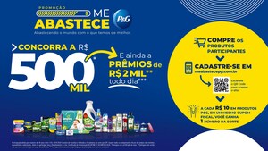 P&amp;G lança promoção Me Abastece P&amp;G com prêmio de R$ 500 mil e prêmios diários de R$ 2 mil