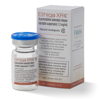 Ethiqa XR is indicated for the control of post-procedural pain in mice and rats