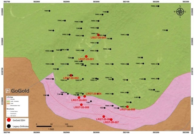 La Trini drill plan map (CNW Group/GoGold Resources Inc.)
