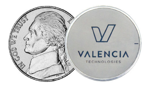 eCoin: About the Size and Shape of a Nickel (PRNewsfoto/Valencia Technologies Corporation)