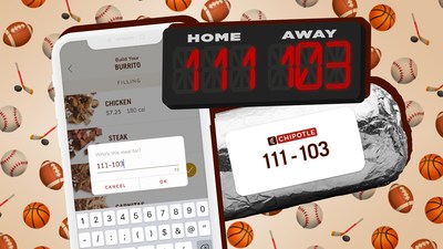 Every Monday through September 28, Chipotle’s Free Delivery Monday Matchup will give fans the chance to win free burritos for a year if they correctly predict the score of the night’s premier sporting event by entering their final score prediction as their entrée name on the Chipotle app or Chipotle.com.