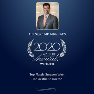 Tim Sayed MD MBA, FACS wins Top Plastic Surgeon West and Top Aesthetic Doctor in the Aesthetic Everything® 2020 Aesthetic and Cosmetic Medicine Awards