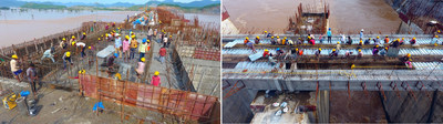 Workers working at Polavaram site even in heavy Floods to Godavari