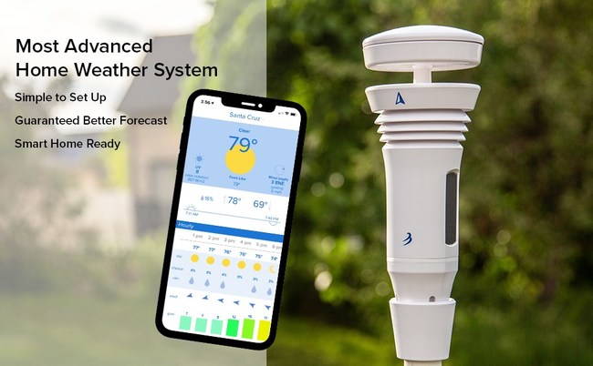 The Tempest System combines state-of-the-art sensors and a sleek, wireless design with WeatherFlow's proprietary modeling capabilities to seamlessly present validated weather data and improved forecasts.