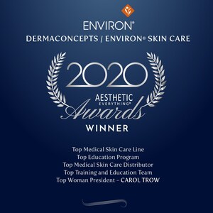 Environ® Skin Care Receives "Top Medical Skin Care" in the Aesthetic Everything® Aesthetic and Cosmetic Medicine Awards 2020