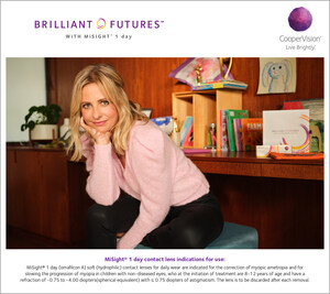 CooperVision Announces Sarah Michelle Gellar as Spokesperson to Increase Awareness of Myopia Management and the Brilliant Futures™ Program with MiSight® 1 day Contact Lens