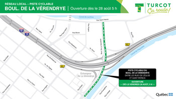 Ouverture de la piste cyclable du boulevard De La Vérendrye (Groupe CNW/Ministère des Transports)