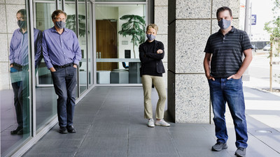 New study by Gladstone Institutes Ingvestigators Bruce Conklin (left), Melanie Ott (center), and Todd McDevitt (right) may shed light on the long-term consequences on the heart for COVID-19 patients.