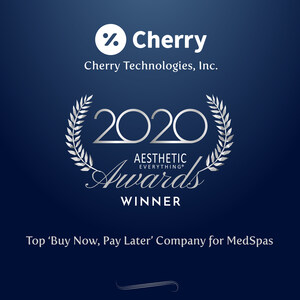 Cherry Technologies, Inc. Receives "Top 'Buy Now, Pay Later' Company for MedSpas" in the Aesthetic Everything® 2020 Aesthetic and Cosmetic Medicine Awards