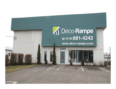 Situe  Saint-Apollinaire, Dco-Rampe inc. est une entreprise de fabrication et de commercialisation de rampes d'aluminium et de verre tremp. (Groupe CNW/Fonds de solidarit FTQ)