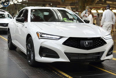 Acura celebrates the mass-production start of the all-new 2021 Acura TLX sport sedan today at Honda of America Mfg.’s Marysville Auto Plant in Ohio.