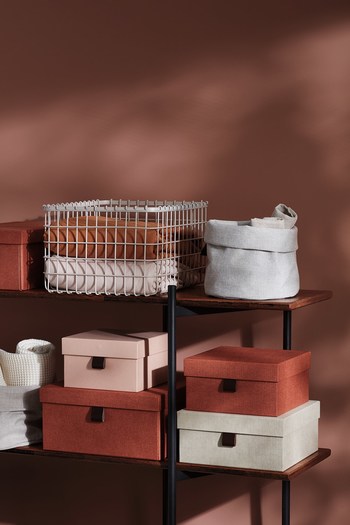 The OUI x Bigso Box of Sweden line of flat-pack storage solutions are made with FSC certified paper and come in 6 exclusive colors and various sizes. (CNW Group/Indigo Books & Music Inc.)