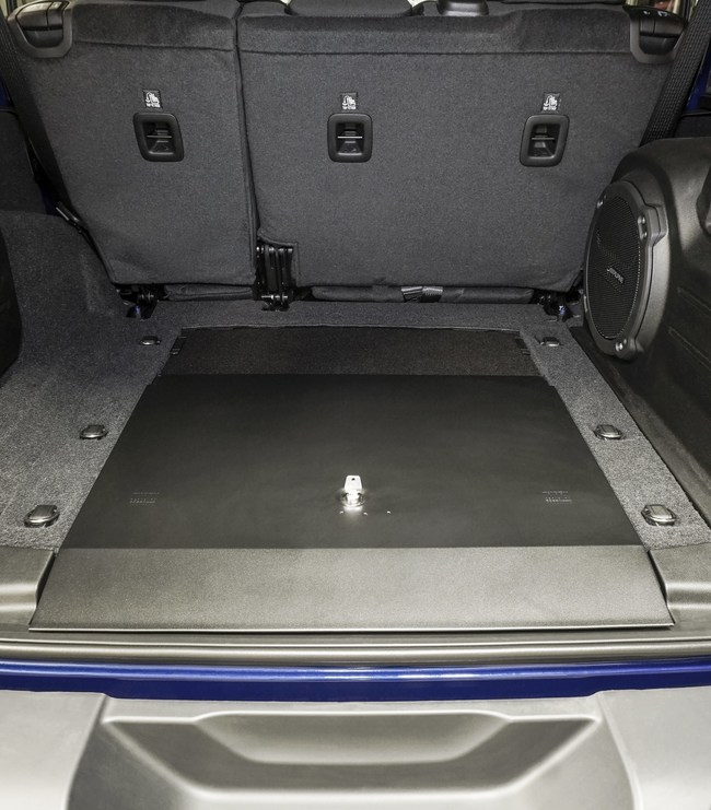 Tuffy Security Products' Lockable Cubby Cover Storage Lid (Part # 358) for 2018-2021 Jeep Wrangler JL and JLU Models