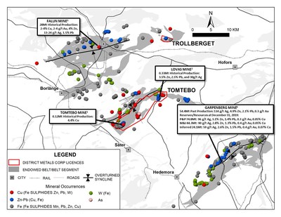 Figure 1: Location Map of Tomtebo Property (CNW Group/District Metals Corp.)