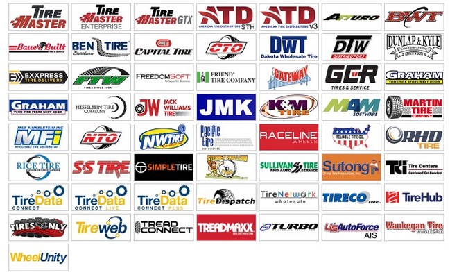 Screenshot of some tire distributors available in ESP's Data Mobility service