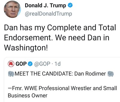 President Trump Endorses US Congressional Candidate Dan Rodimer