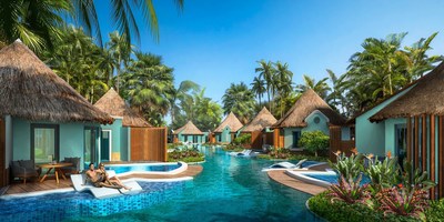 Debuting this December, the world’s first-ever Swim-up Rondoval Suites at Sandals South Coast offering direct access to an expansive 17,040 sq. ft. pool