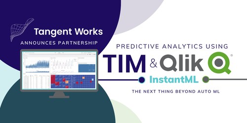 Tangent Works announces partnership and integration with Qlik. Predictive analytics using TIM & Qlik. InstantML is the next thing after AutoML (PRNewsfoto/Tangent Works)
