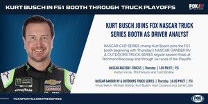 NASCAR Champion and Superstar Kurt Busch Joins FS1 NASCAR Truck Series Booth as Driver Analyst