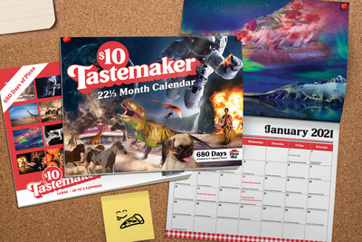 Pizza Hut unveils the $10 Tastemaker, where you can choose any three toppings on a large pizza for just $10 – that’s 680 topping combinations. To give fans months of mealtime inspiration, the brand has created a limited-run of 22 1/3-month $10 Tastemaker Calendars highlighting 680 days of different 3-topping pizza combos.