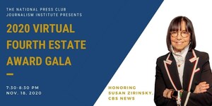 CBS News President Susan Zirinsky to accept 2020 National Press Club Fourth Estate Award at November 18 Gala