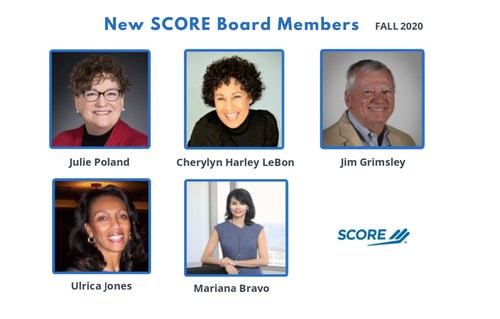 SCORE, the nation’s largest network of volunteer, expert business mentors, is pleased to announce the appointment of five new members to its board of directors, which helps guide the organization in its mission to foster vibrant small business communities through mentoring and education.