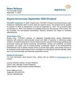 Keyera Announces September 2020 Dividend