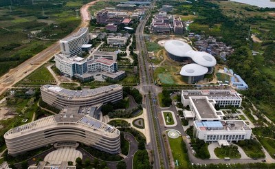 Aerial photo taken on April 3, 2020 shows a view of Hainan's Boao Lecheng pilot zone of international medical tourism in south China's Hainan Province.