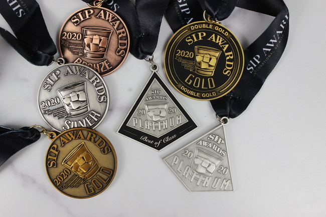 SIP Awards 2020 medals for Spirits & Mixer Brands around the world