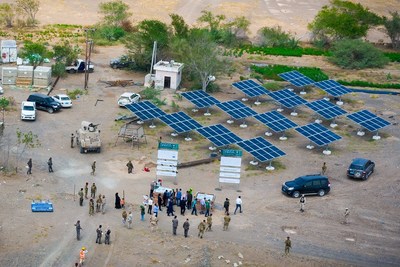 Solar energy panels in Al-Manasra Field, Aden