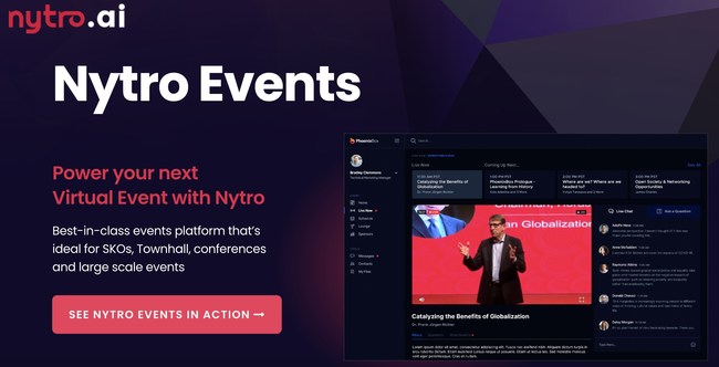 Regalix launches Nytro Events - A Powerful Virtual Events Platform That Can Enable Multiple Types of Virtual Events Including SKOs, Summits, Town Halls, User Conferences and Trade Shows
