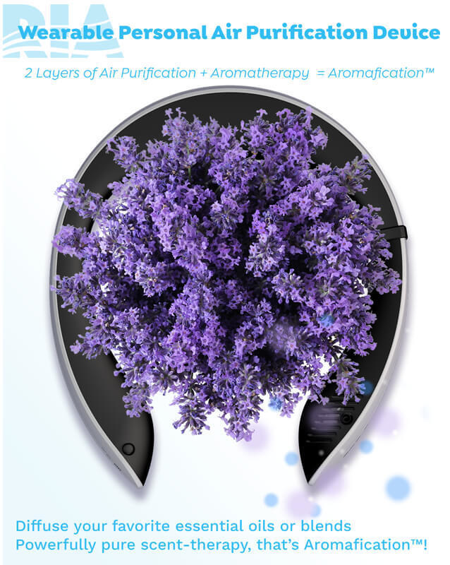 Air purification + Aromatherapy = Aromafication™. With RIA you gain complete control of your personal air quality AND your scent-experience. Armed with 2-layers of air purification, RIA adds a second layer of protection to your mask by piping clean air directly to your nose and mouth. Choose an essential oil to fit your mood and you'll instantly surround yourself with all the health and wellness benefits that come with clean-air plus aromatherapy. Your (clean) air. Your scent. That's all RIA!