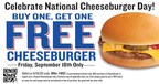On September 18th, Hamburger Stand Celebrates National Cheeseburger Day with Buy 1 Get 1 FREE Offer