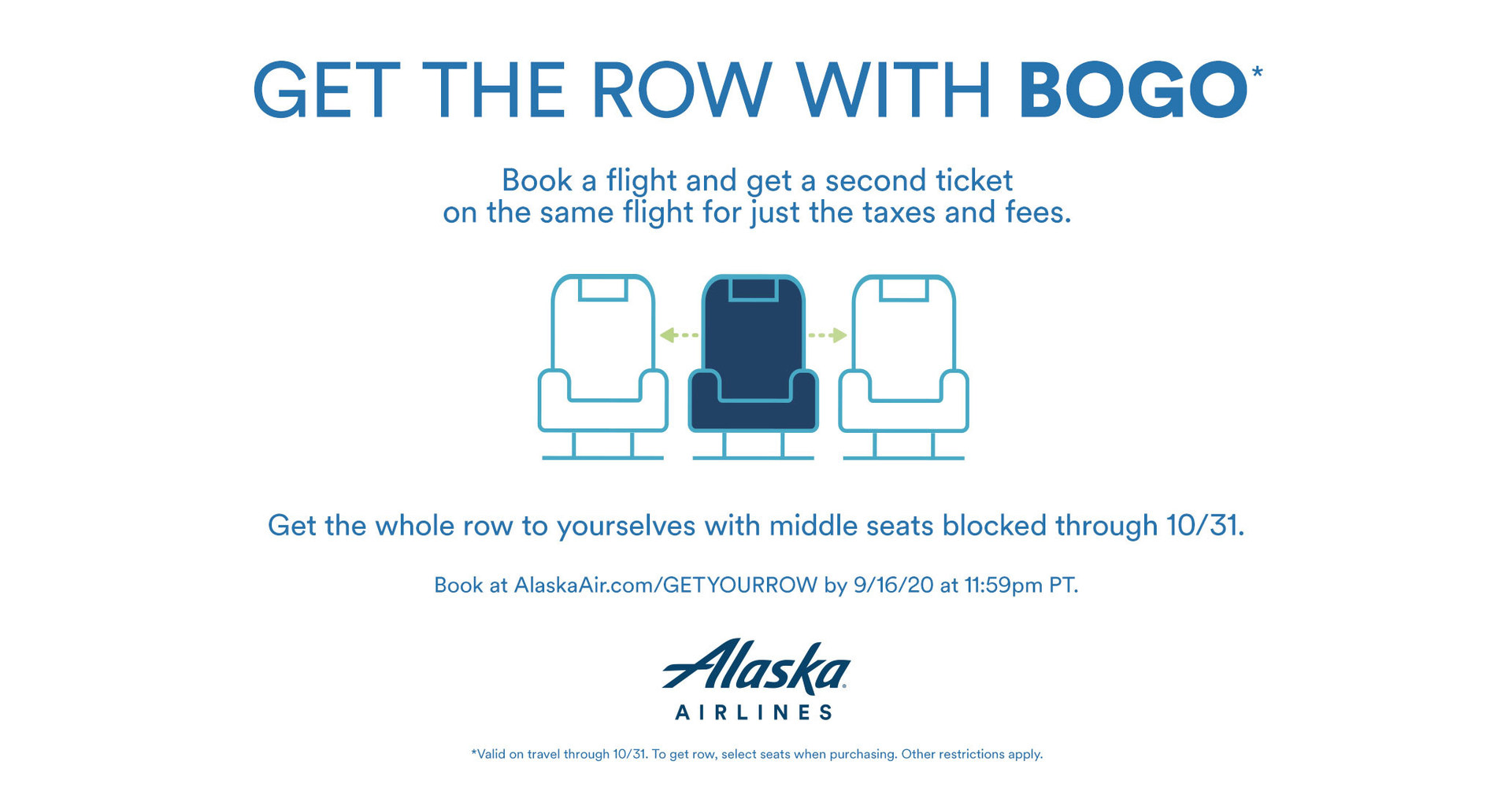 Alaska Airline's 'Get the Row with BOGO' is back!