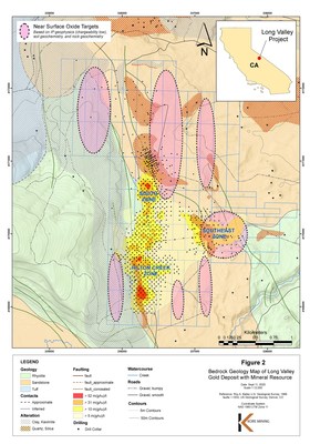 FIGURE 2: LONG VALLEY OXIDE EXPLORATION TARGETS (CNW Group/Kore Mining)