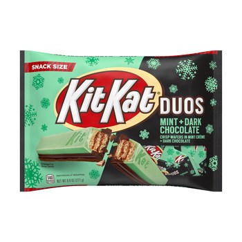 KIT KAT® DUOS Mint + Dark Chocolate Snack Size.