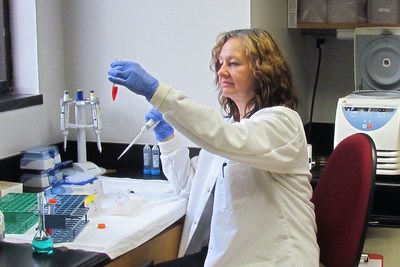 Laboratory technician and manager Daniele DeFreese works in Progentec's Oklahoma City-based laboratory.