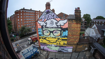 Titans of pop culture, Zippo and street artist D*Face, collaborate on mashup mural for modern times at inaugural London Mural Festival