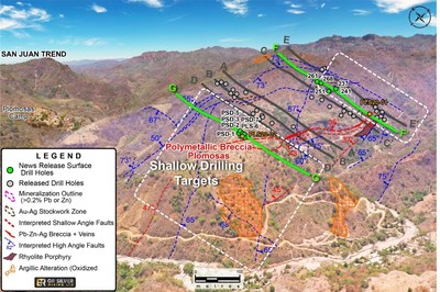 GR Silver Mining Reports Drill Results at the Plomosas Silver Project Significant Near Surface Intervals, Including: 5.1 m @ 19.2 g/t Au and 18.0 m @ 554 g/t AgEq