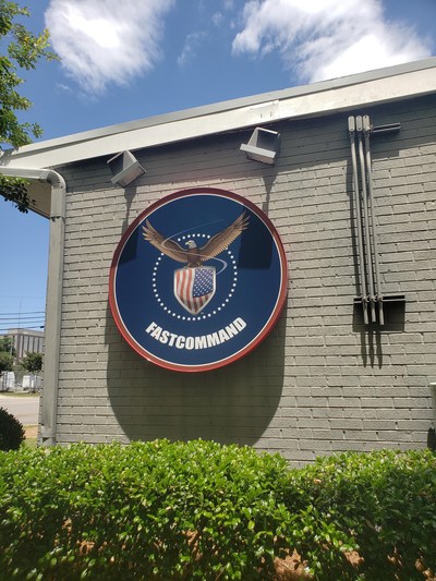 FastCommand Internet Emergency Management System logo presented on the corporate office building located in Tuscaloosa, AL.