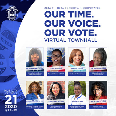 Zeta Phi Beta Sorority, Incorporated, a 100-year-old women's service organization, will host a virtual townhall on Monday, Sept. 21 at 9 p.m. EST. The registration is free and open to the public.