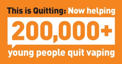 First-of-its-Kind Text Message Quit Vaping Program, This is Quitting,  Enrolls More Than 200,000 Young E-Cigarette Users To Help Them Quit
