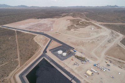 Figure 1 - Castle Mountain Phase 1 heap leach pad (background) and processing facility (foreground) (CNW Group/Equinox Gold Corp.)