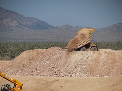 Figure 3 - Stacking ore on leach pad (CNW Group/Equinox Gold Corp.)