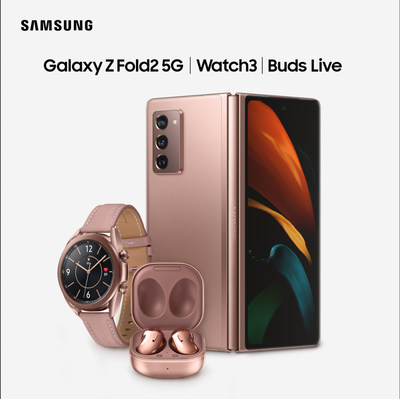 Samsung Galaxy Z Fold2 5G | Samsung Galaxy Watch3 | Samsung Galaxy Buds Live (CNW Group/Samsung Electronics Canada Inc.)