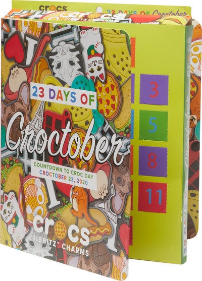 The first-ever Croctober Jibbitz™ charm Calendar includes 23 days of Jibbitz™ charm surprises (totaling a collective 50 charms) to help fans countdown to the marquee moment of the season: Croc Day on October 23.