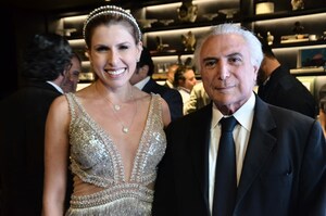 Juliana D'Agostini and former president of the Republic of Brazil Michel Temer, talk about Female Entrepreneurship at an event