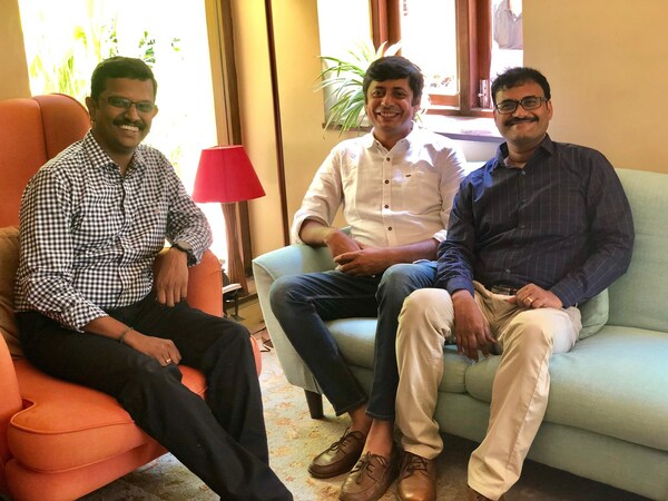 Hippo Video Founders (L-R): Karthi Mariappan, Nilamchand Jain, Srinivasan Krishnan
